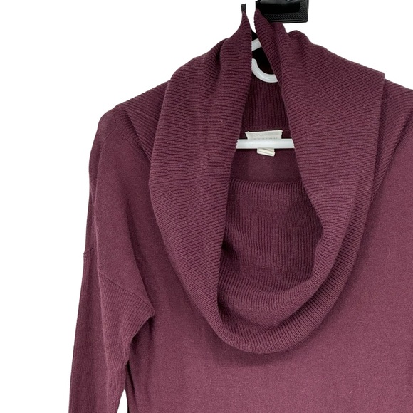 Caslon XXS Pet Maroon/Burgundy Viscose/Nylon/Polyester/Wool Cowl Neck Sweater - Picture 2 of 8